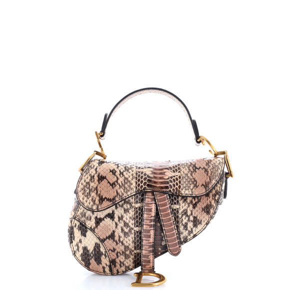 Christian Dior Mini Saddle Handbag Python - Picture 1 of 5